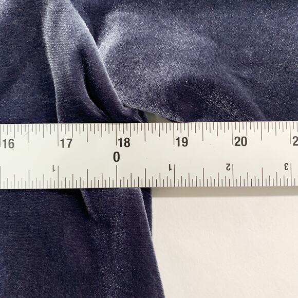 Chicos M Womens Blue Soft Stretch Velvet Tunic Top V Neckline 3/4 Length Sleeves - Picture 7 of 10